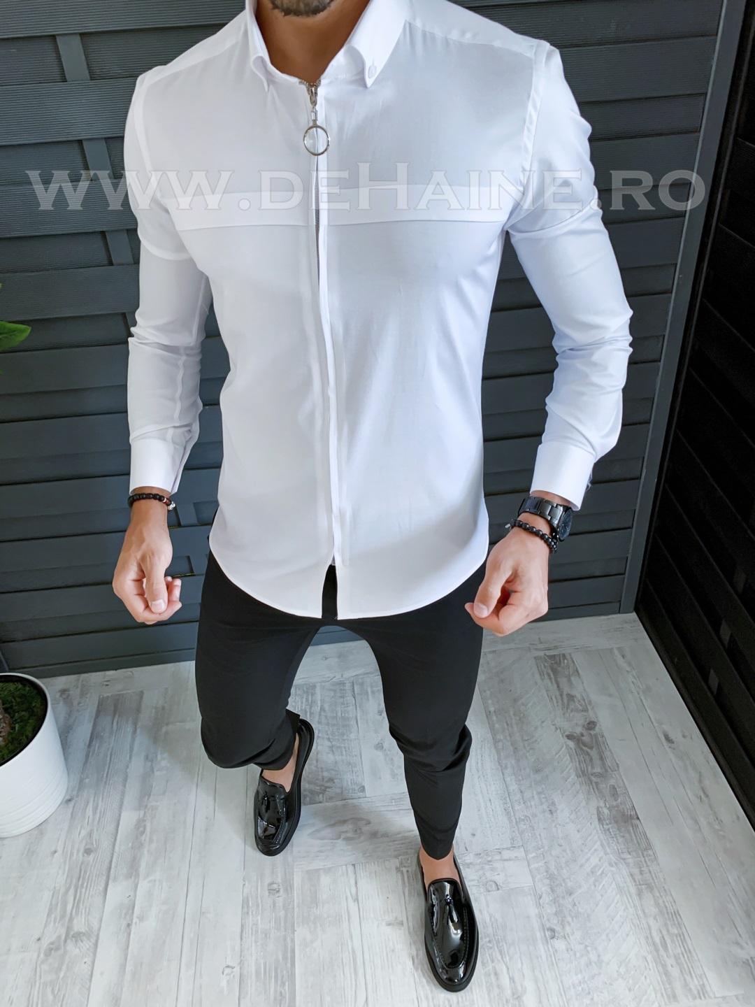 Camasa barbati alba slim fit b1317 *